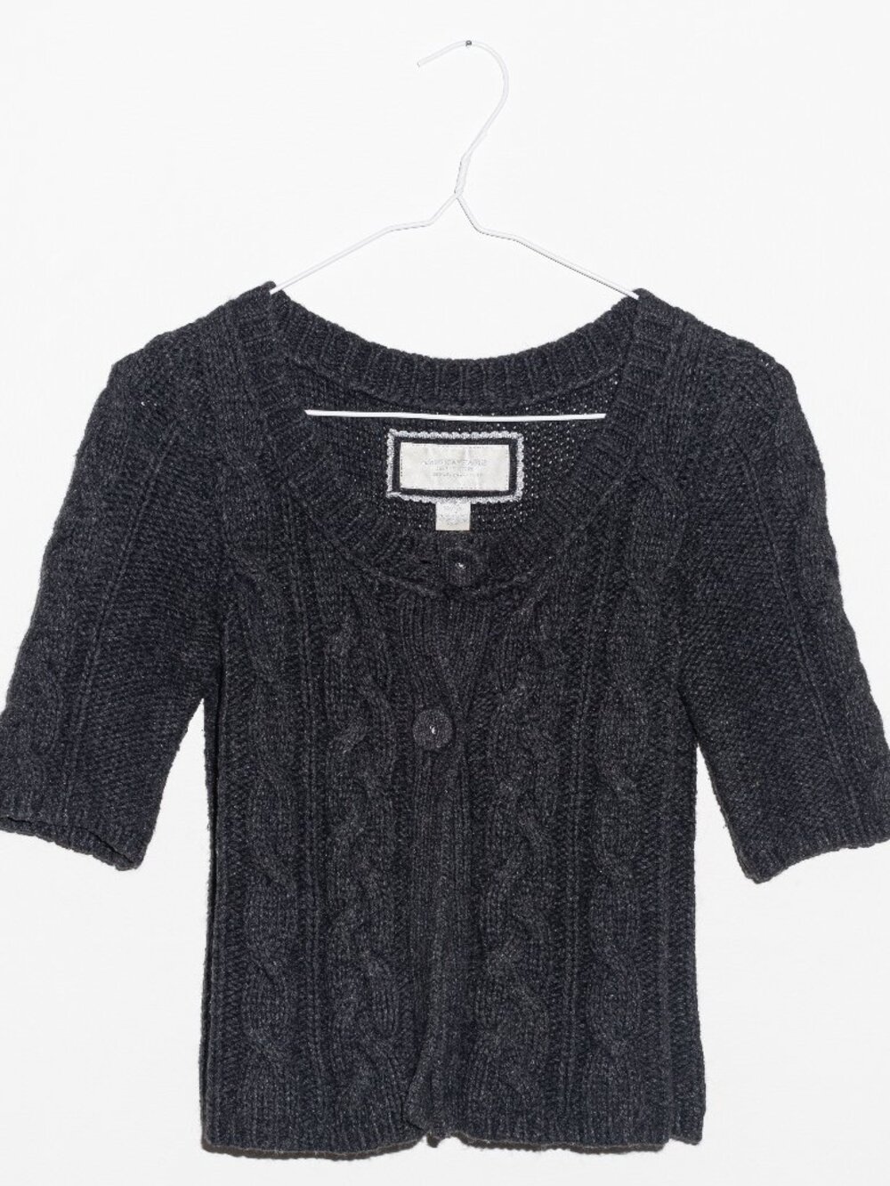 Vintage American Eagle Twilight Core Short Sleeve Cardigan Sweater Y2K BABYDOLL